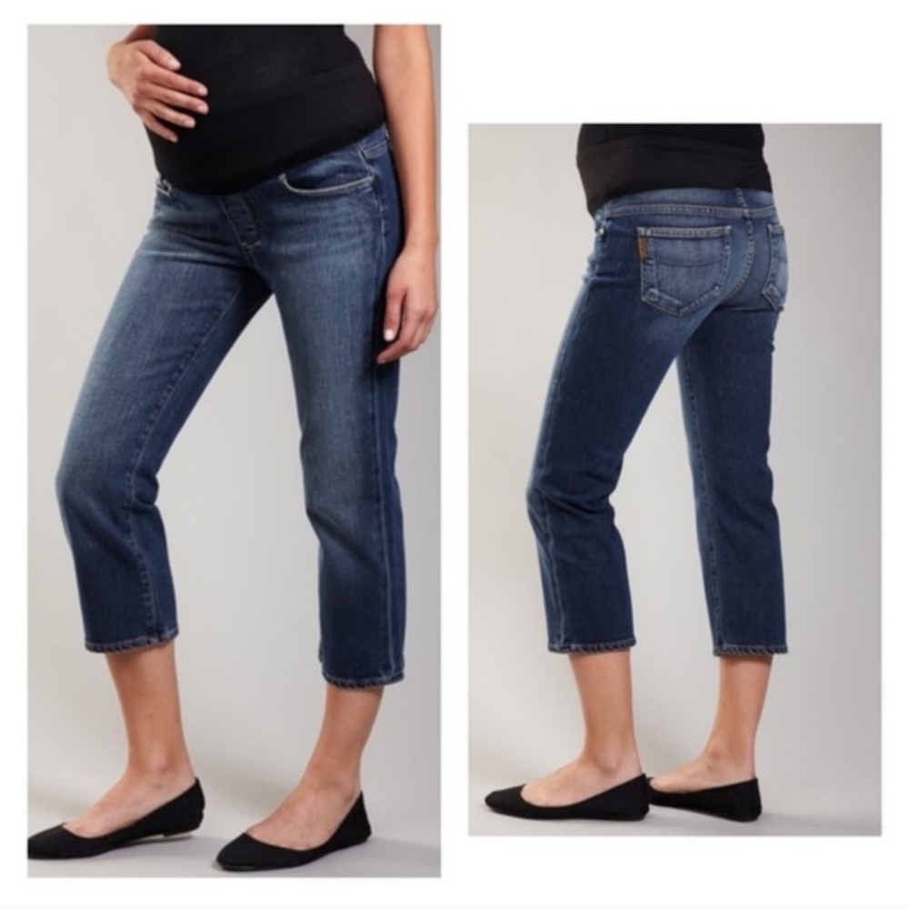 PAIGE Maternity Laurel Canyon Cropped Jeans NWOT - 27